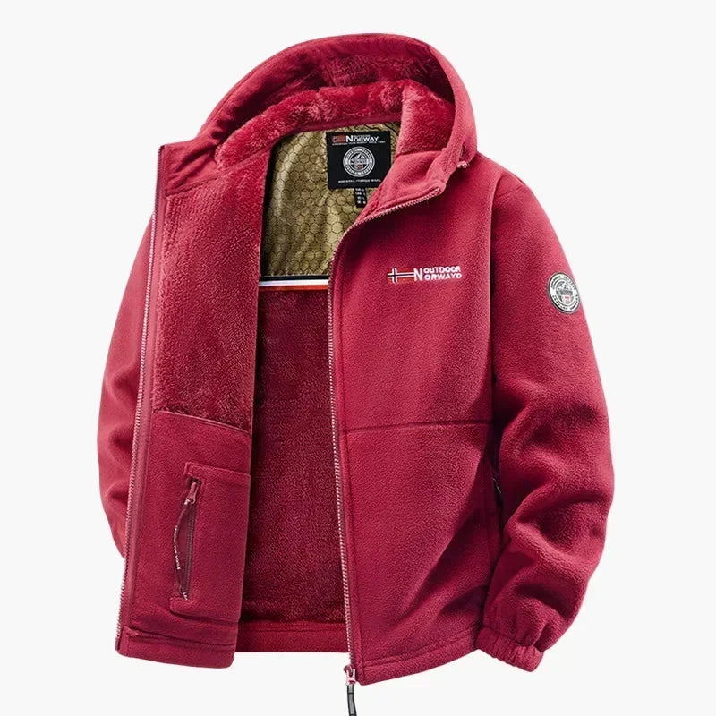 Chaqueta polar con capucha para exterior - Estilo escandinavo para invierno y uso casual