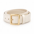 Cinturón crema con hebilla dorada 3,5 cm unisex