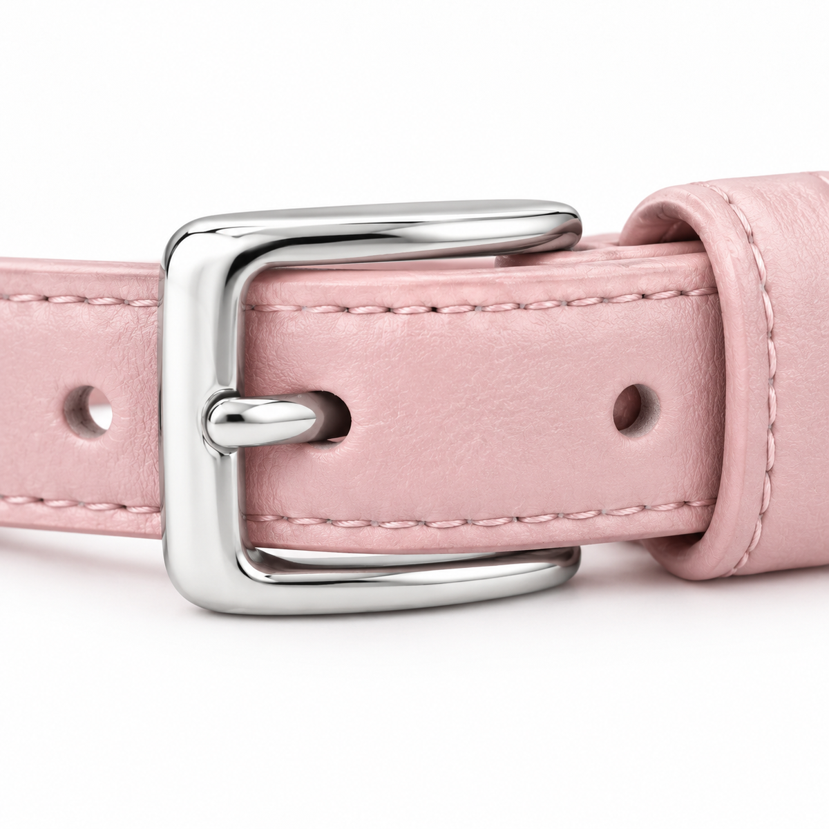 Cinturón rosa de piel vegana ajustable unisex