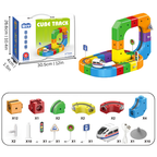 Circuito de tren 3D para niños, cubos STEM modulares, 51 u 81 piezas