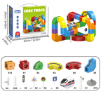 Circuito de tren 3D para niños, cubos STEM modulares, 51 u 81 piezas