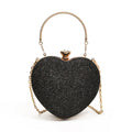 Clutch de noche glamuroso con forma de corazón