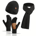 Conjunto de invierno de punto acogedor - 3 piezas para el calor