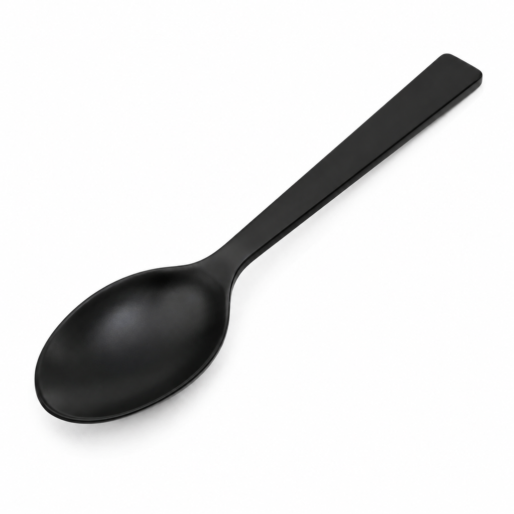 Cuchara de mesa de acero inoxidable negro mate TIENDALODAMA 20 cm