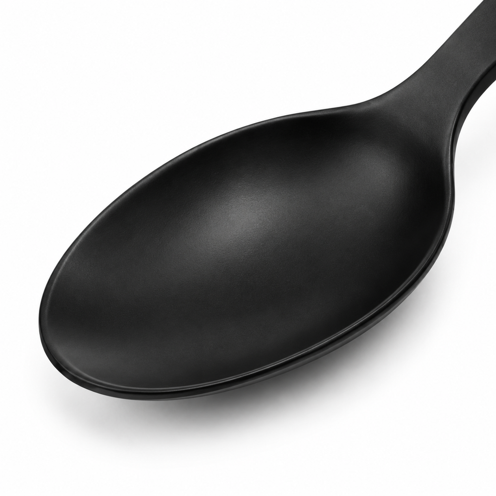 Cuchara de mesa de acero inoxidable negro mate TIENDALODAMA 20 cm