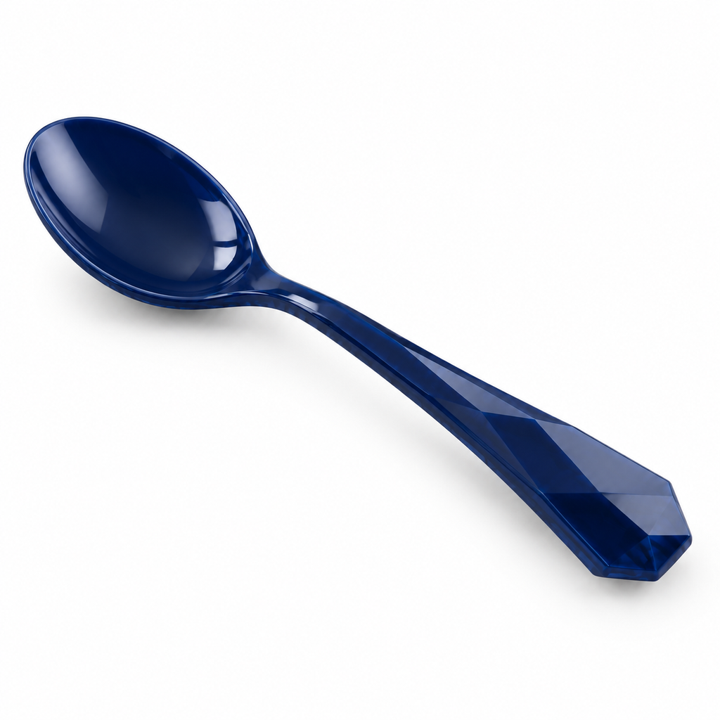 Cuchara Facetada Azul Intenso Tiendalodama 15 cm Ligera para Uso Diario