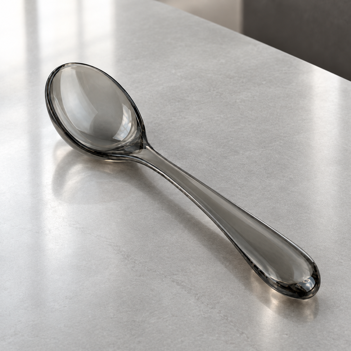 Cuchara sopera de acrílico negro 16 cm ligera