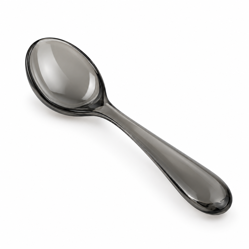 Cuchara sopera de acrílico negro 16 cm ligera