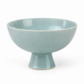 Cuenco con pedestal azul cielo de 20 cm de cerámica decorativa elevada Tiendalodama
