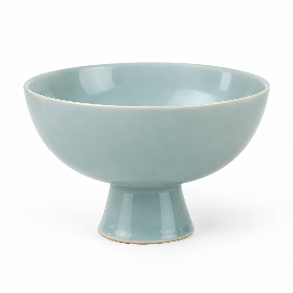 Cuenco con pedestal azul cielo de 20 cm de cerámica decorativa elevada Tiendalodama