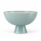 Cuenco con pedestal azul cielo de 20 cm de cerámica decorativa elevada Tiendalodama