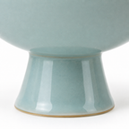 Cuenco con pedestal azul cielo de 20 cm de cerámica decorativa elevada Tiendalodama