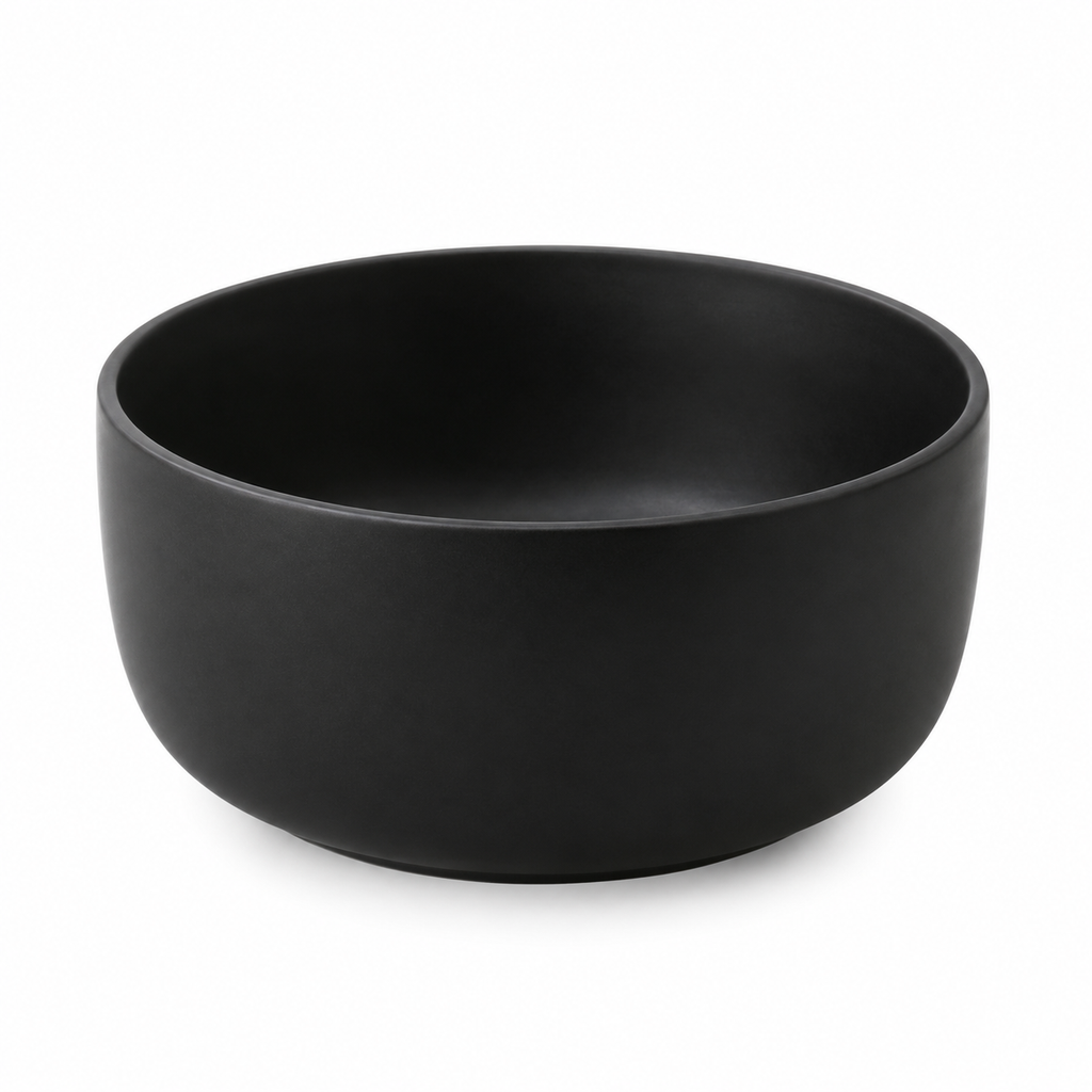 Cuenco de cerámica negro mate 15 cm porción individual