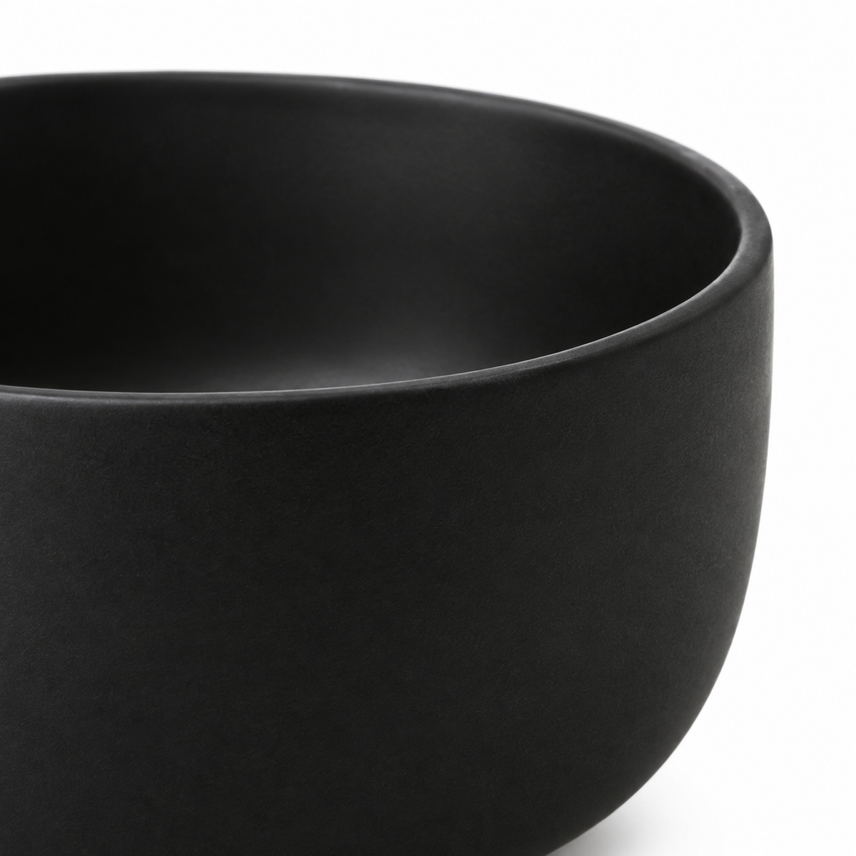 Cuenco de cerámica negro mate 15 cm porción individual