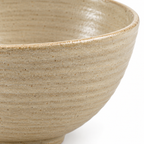 Cuenco de servir de cerámica beige 25 cm hecho a mano