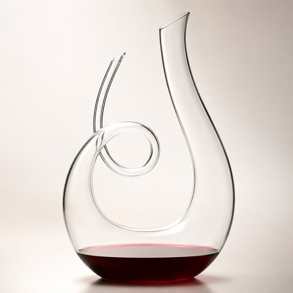 Decantador de vino con diseño en espiral