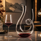Decantador de vino con diseño en espiral