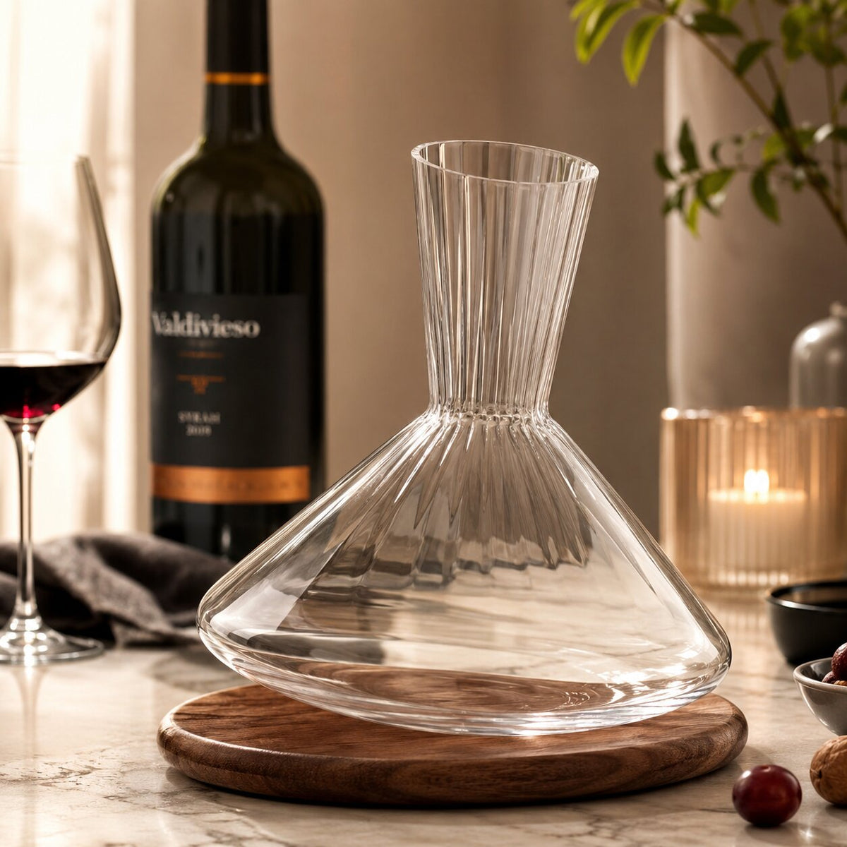 Decantador de vino giratorio de cristal Drehkristall