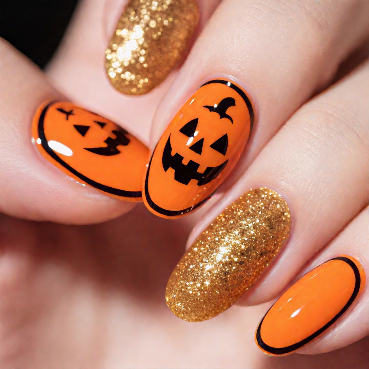 Decoraciones de uñas festivas de Halloween