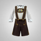 Traje tradicional bávaro de fiesta para hombre con pantalones cortos y blusa
