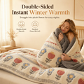 Edredón de invierno de doble cara Sherpa Fleece – Colcha gruesa y cálida con tacto suave aterciopelado, ropa de cama aco