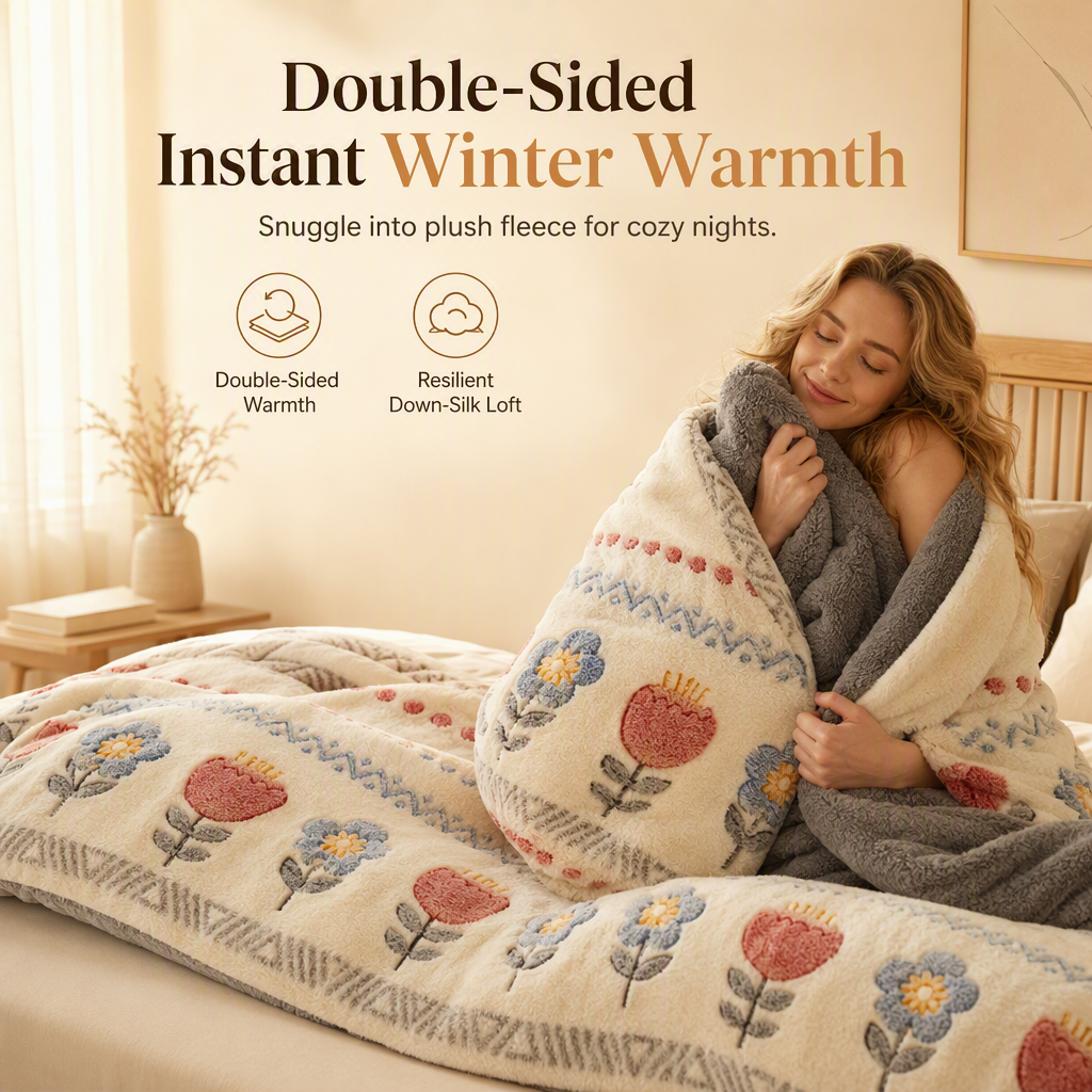 Edredón de invierno de doble cara Sherpa Fleece – Colcha gruesa y cálida con tacto suave aterciopelado, ropa de cama aco