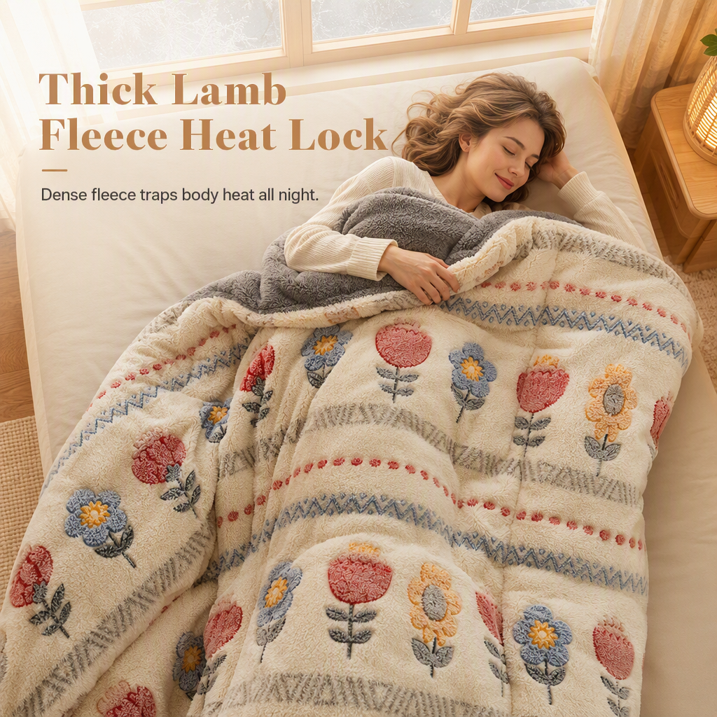Edredón de invierno de doble cara Sherpa Fleece – Colcha gruesa y cálida con tacto suave aterciopelado, ropa de cama aco