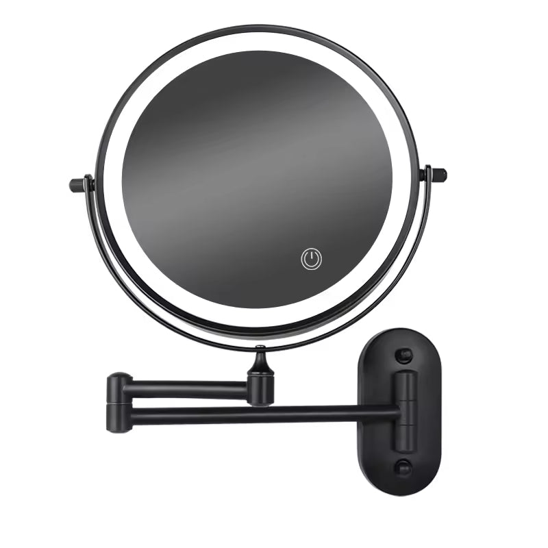 Espejo de Maquillaje con Luz – Espejo LED Inalámbrico Recargable con Aumento y 3 Colores de Luz, Regulable – LumiAura