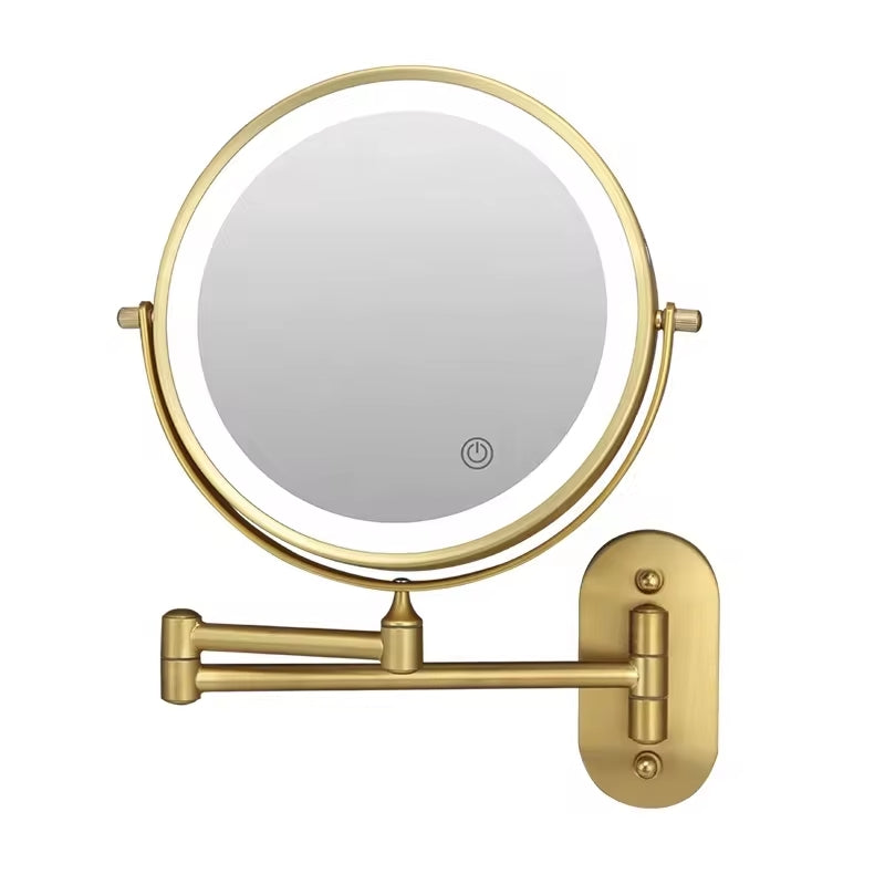 Espejo de Maquillaje con Luz – Espejo LED Inalámbrico Recargable con Aumento y 3 Colores de Luz, Regulable – LumiAura