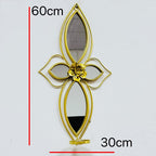 Espejo de pared floral elegante con diseño decorativo de metal