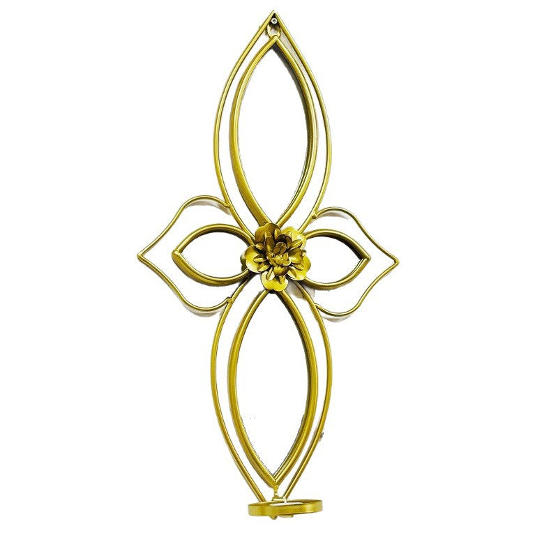 Espejo de pared floral elegante con diseño decorativo de metal