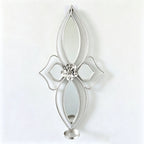 Espejo de pared floral elegante con diseño decorativo de metal