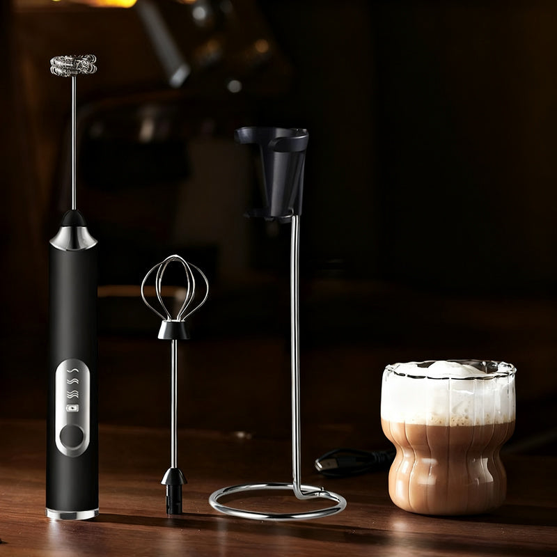 Espumador de leche eléctrico, USB-C, múltiples funciones