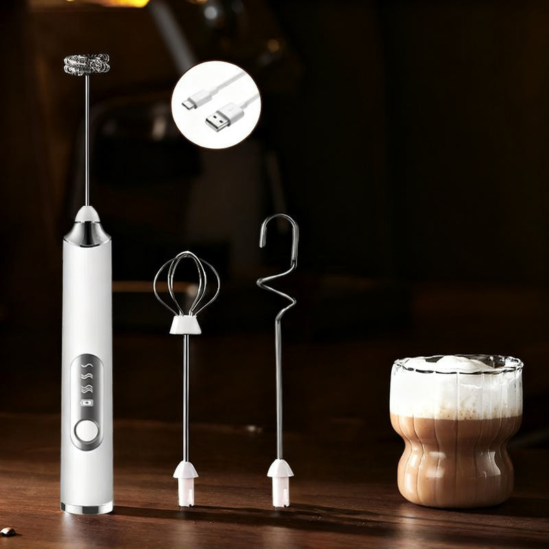 Espumador de leche eléctrico, USB-C, múltiples funciones