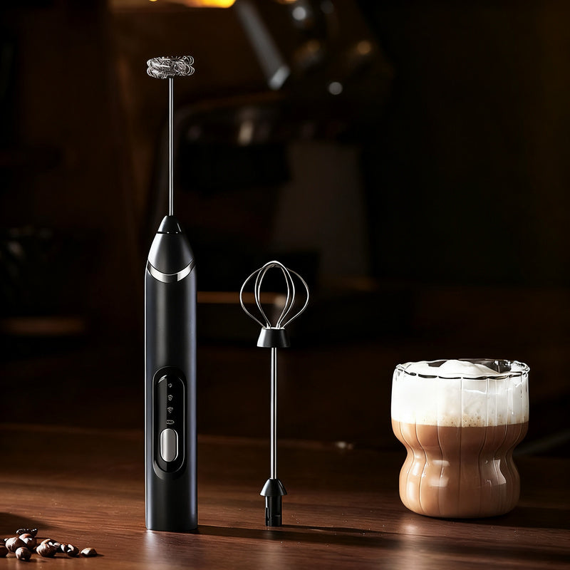 Espumador de leche eléctrico, USB-C, múltiples funciones