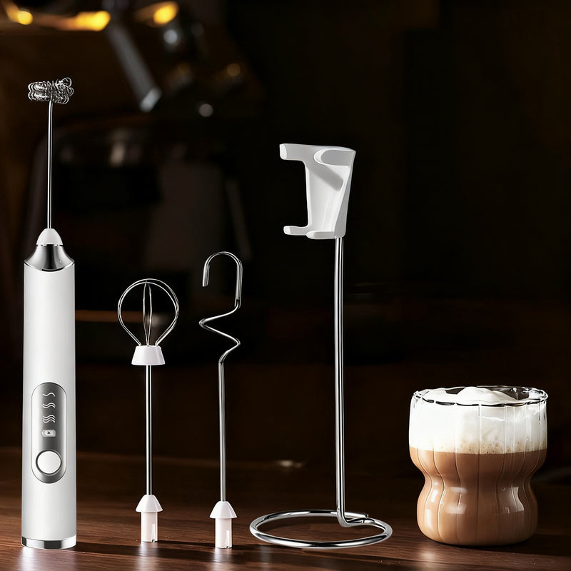Espumador de leche eléctrico, USB-C, múltiples funciones