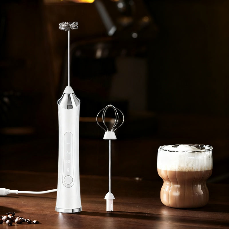 Espumador de leche eléctrico, USB-C, múltiples funciones