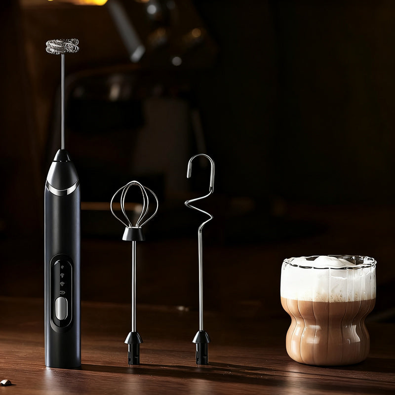 Espumador de leche eléctrico, USB-C, múltiples funciones