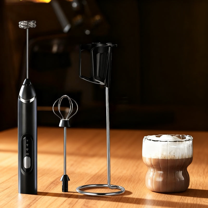 Espumador de leche eléctrico, USB-C, múltiples funciones