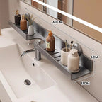 Estante de baño estrecho con ventilación y montaje por ventosas