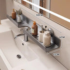 Estante de baño estrecho con ventilación y montaje por ventosas