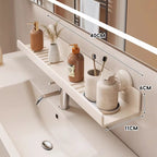 Estante de baño estrecho con ventilación y montaje por ventosas