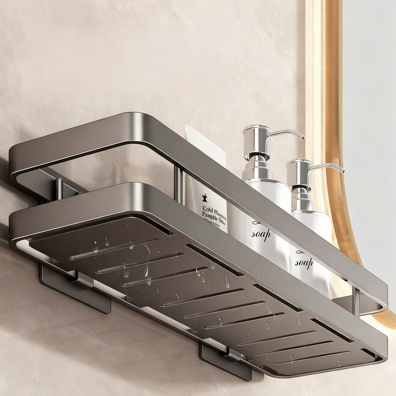 Estante de baño de acero inoxidable sin taladrar