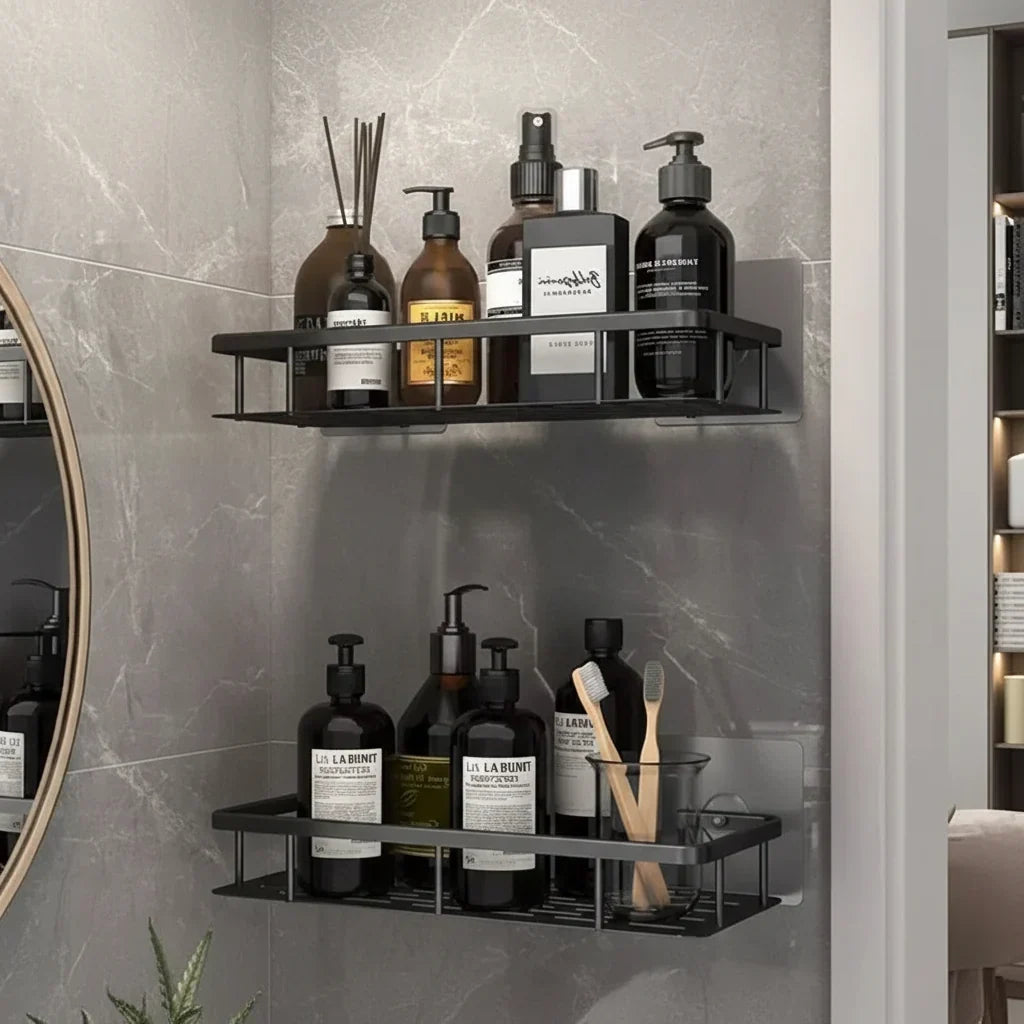 Estantería adhesiva para baño sin taladro, organizador de ducha de acero inoxidable para champú y jabón