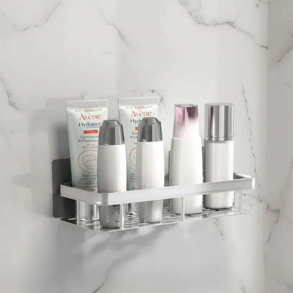 Estantería adhesiva para baño sin taladro, organizador de ducha de acero inoxidable para champú y jabón
