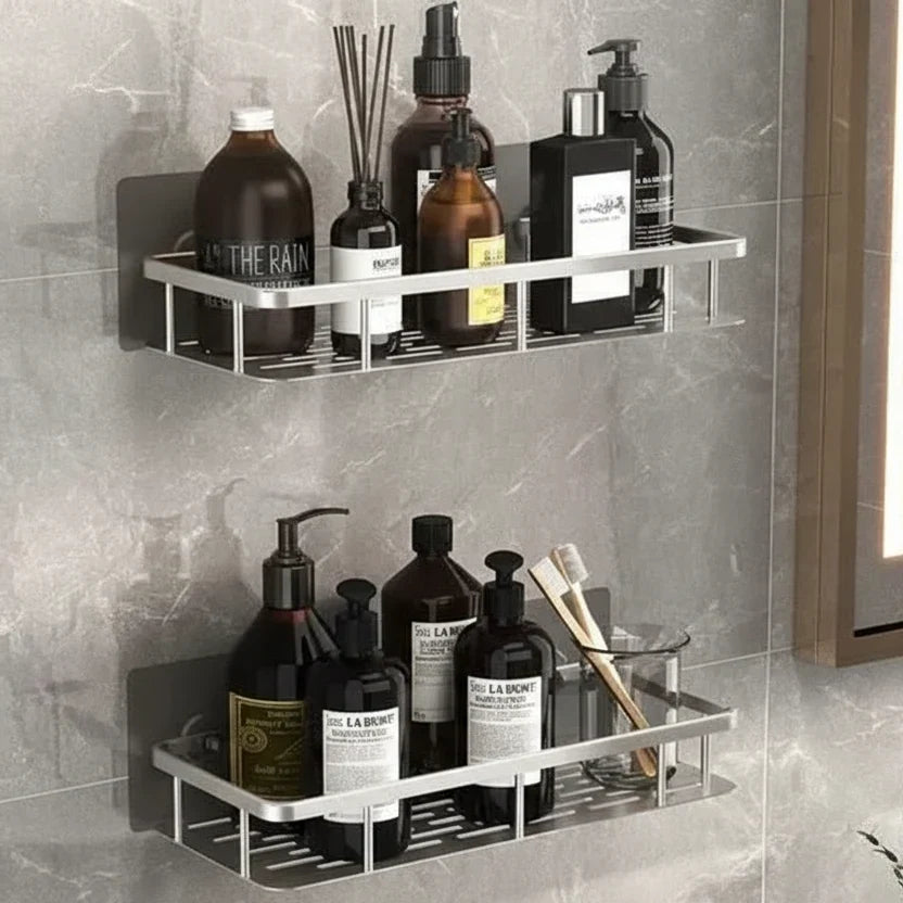 Estantería adhesiva para baño sin taladro, organizador de ducha de acero inoxidable para champú y jabón