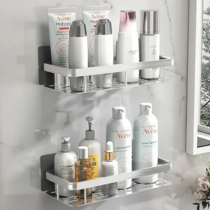 Estantería adhesiva para baño sin taladro, organizador de ducha de acero inoxidable para champú y jabón