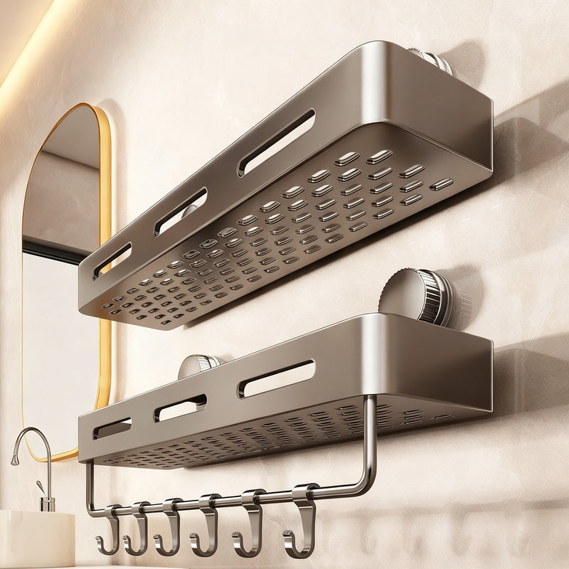Estantería de baño con ventosas, montaje en pared