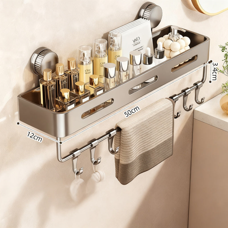 Estantería de baño con ventosas, montaje en pared