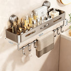 Estantería de baño con ventosas, montaje en pared